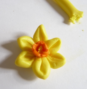 Polymer clay daffodil