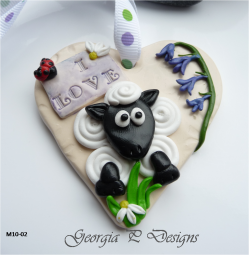 Polymer Clay Mothers Day heart gift Sheep