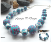 Polymer Clay necklace & matching bracelet