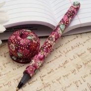 Polymer Clay covered pen and holder by Cag Crafts