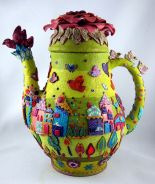 Polymer clay covered Teapot by Yehudit Yitzhaki