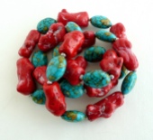Polymer clay faux Coral & turquoise