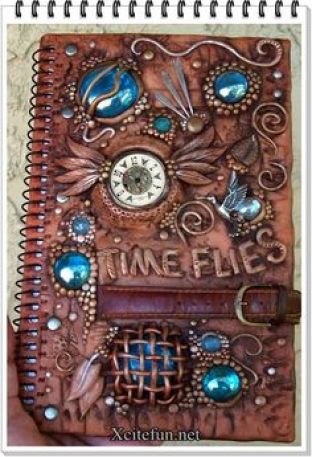 Time Flies Polymer clay covered journal (Not sure who this is by, sorry!)