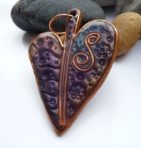 Polymer Clay & Wire Heart Pendant