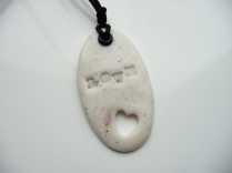 Polymer clay marble effect valentine/love pendant