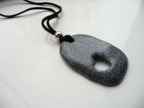 Polymer clay granite effect valentine/love pendant