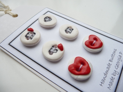 Polymer clay Love buttons
